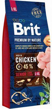 Dry food Brit Premium senior L+XL for dogs, 15 kg