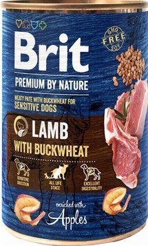 Dry food Brit Premium by Nature for dogs, lamb with buckwheat, 400 g