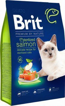 Корм сухий Brit Premium by Nature для стерилізованих котів з лососем hom00642 фото