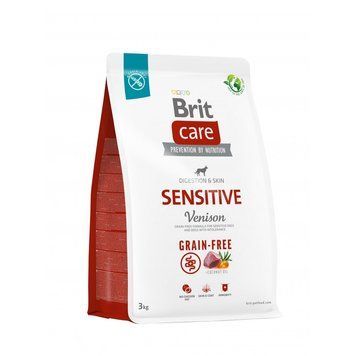 Корм сухий Brit Care Grain Free Sensitive для дорослих собак з чутливим травленням всіх порід з олениною, 3 кг 2104 фото