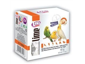 Lolo pets Mineral Vitamins lime and shell Мінеральний камінь для птахів 40 г hom00177 фото