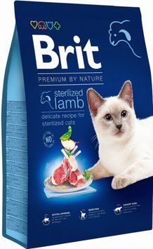 Корм сухий Brit Premium by Nature для стерилізованих котів з ягням hom00648 фото
