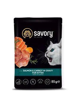 Корм вологий Savory Kitten Pouch with Salmon & Carrot in Gravy для кошенят з лососем та морквою в соусі hom01930 фото