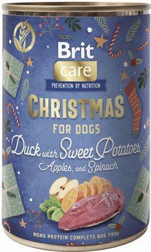 Корм вологий Brit Care Mono Protein Dog Christmas Dinner з качкою, бататом, яблуками та шпинатом hom00481 фото
