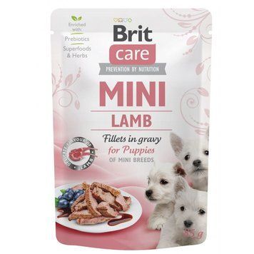 Корм вологий Brit Care вологий для цуценят з філе ягняти в соусі, 85 г 3036 фото