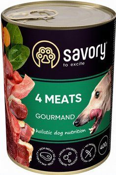 Корм сухий Savory Dog Adult 4 Meats для дорослих собак 4 види м&rsquo;яса hom01845 фото