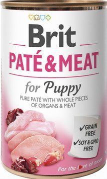 Wet food Brit pat&eacute; & meat Puppy for puppies, chicken, 400 g