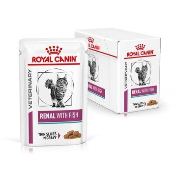 Корм лікувальний вологий Royal Canin Renal Feline Fish Pouches для котів з рибою 12х85 г hom01676 фото