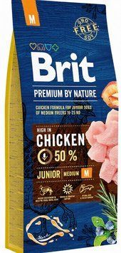 Dry food Brit Premium junior M for young dogs, 3 кг