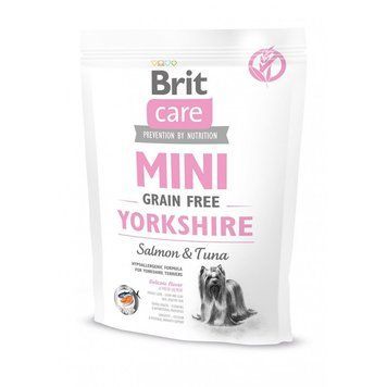 Корм сухий Brit Care Mini Grain Free Yorkshire для йоркширських тер'єрів з лососем та тунцем, 400 г 1982 фото