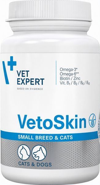 VetExpert VetoSkin Small Breed & Cats supplement for small dogs and cats