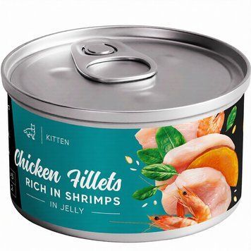 Корм вологий Savory Kitten Chicken Fillets rich in Shrimps in Jelly для кошенят з курячим філе та креветками в желе hom01954 фото