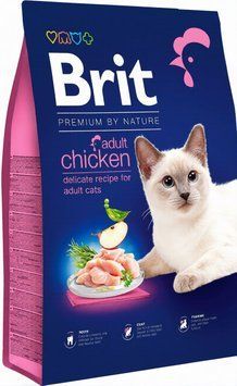 Корм сухий Brit Premium by Nature для дорослих котів з куркою hom00659 фото