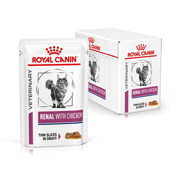 Корм лікувальний вологий Royal Canin Renal Feline Chicken Pouches для котів з куркою 12x85 г hom01659 фото
