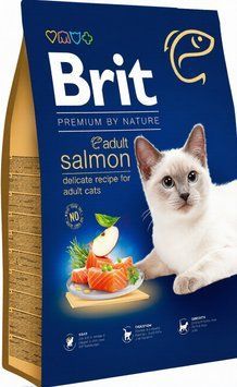 Корм сухий Brit Premium by Nature для дорослих котів з лососем hom00670 фото