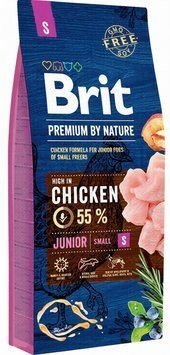 Dry food Brit Premium junior S for young dogs, 3 кг