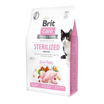 Brit Care Grain Free Sterilized Sensitive Rabbit Dry Cat Food, 2 kg